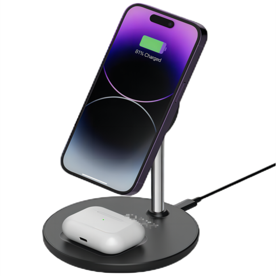 Simple design 2 in 1 wireless charger